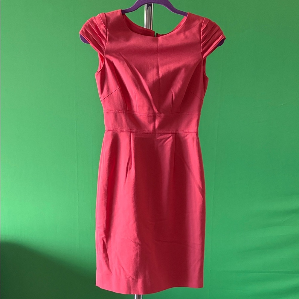ANTONIO MELANI Cap Sleeve Coral Mini Dress